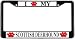 I Love My Scottish Deerhound Paw Prints Dog Black Metal License Plate Frame Holder