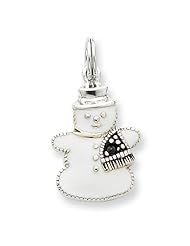 Sterling Silver Enameled Snowman Charm