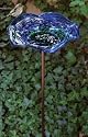 Echo Valley Illuminarie Blue Swirl Birdbath on KD Stake