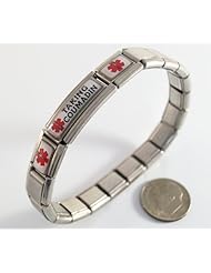 Taking Coumadin Blood Thinners Medical ID Alert Italian Charm Bracelet