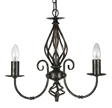 Oaks Lighting - Tuscany - Lustre - 3 lumi�res - Finition noir/or (Import Grande Bretagne)