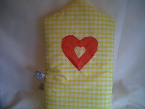 Shabby Chic Yellow Gingham & Red Heart 8 Cup Cafetiere Cosy