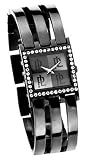 Pierre Lannier - 020F989 - Montre Femme Mode - Acier Noir - Quartz Analogique - Cadran Noir - Bracelet Acier Noir