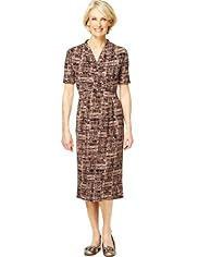 Classic Collection Cross Over V-Neck Abstract Print Dress