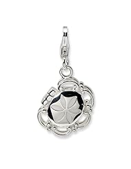 Sterling Silver 3 D Enameled Compact with Lobster Clasp Charm