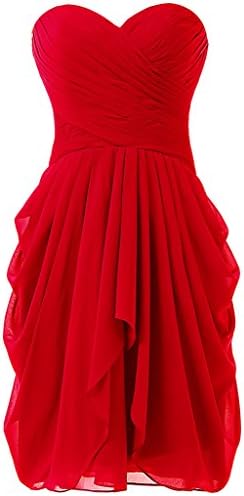 Dressy New Star Women's Chiffon Bridesmaid Dress Short Homecoming Prom Dresses Red US10