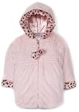Bon Bebe Girls Toddler Faux Fur Jacket With Leopard Trim