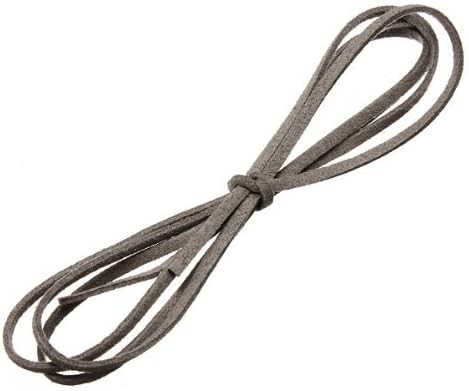 Water & Wood 3.3 Feet Faux Suede Cord Craft Lace Leather Flat Cord DIY Rope Strings Bracelet Light Grey