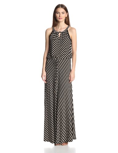 Calvin Klein Women's Stripe Keyhole-Maxi Dress