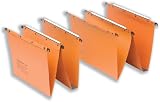 L Oblique Suspension File Manilla Vertical for 100 Sheets V-Base A4 Orange Ref L200000 [Pack 25]