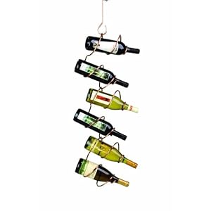 Oenophilia 6-Bottle Climbing Tendril Hanging Wine Rack, Copper by
