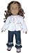 White Baby Doll Top and Frayed Jeans. Fits American Girl Doll