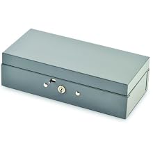 STEELMASTER Locking Steel Bond Box with Cash Tray, Includes Keys, 10.25 x 2.88 x 4.75 Inches, Gray (2212CBTGY)