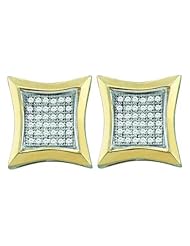 10KT Yellow Gold 0.20 CTW Diamond Micro Pave Earrings