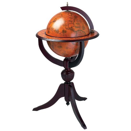 KasselTM 26" Diameter Replica of Italian Hand Painted Globe Bar On Sale