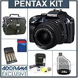Pentax K-x Digital SLR Navy Blue Camera /Lens Kit with Black 18-55mm DA Lens, 8GB SD Memory Card, 4 AA Nickel Metal Hydride (NiMH) 2900 mAH Rechargeable Batteries with 4-Hour AA & AAA Quick Charger, 110/220 volt. Camera Bag, Digital Camera & Lens Cleaning Kit, USB 2.0 SD Card Reader