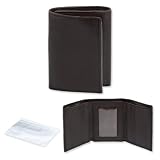 Tri-Fold with ID Slot & Zipped Pocket Wallet by Gilton Co. - Brown Leather