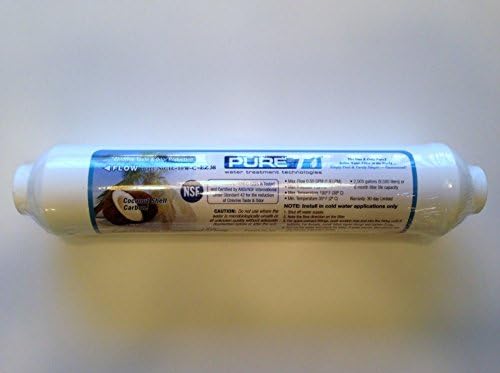 PURE T IL-10W-C-EZ38 REVERSE OSMOSIS IN-LINE COCONUT SHELL CARBON CHARCOAL FILTER 10 X 2 3/8" QUICK CONNECT ENDS NSF CERTIFIED - 9 FILTERS