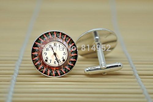 Pretty Lee Vintage Clock Jewelry Old Clock Steampunk Clock Watch Cufflinks In Silver Glass Cabochon Cuff Links C1428