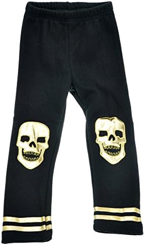 DOKI Little Girls' Cotton And Spandex And Polyester Skull Printed base pants 4T Black