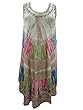 Brown Women's Tie Dye Caftan Tank Dresses Cover Up