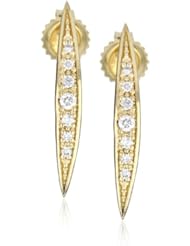 Mizuki 14k Gold and Diamond Curved Icicle Post Earrings