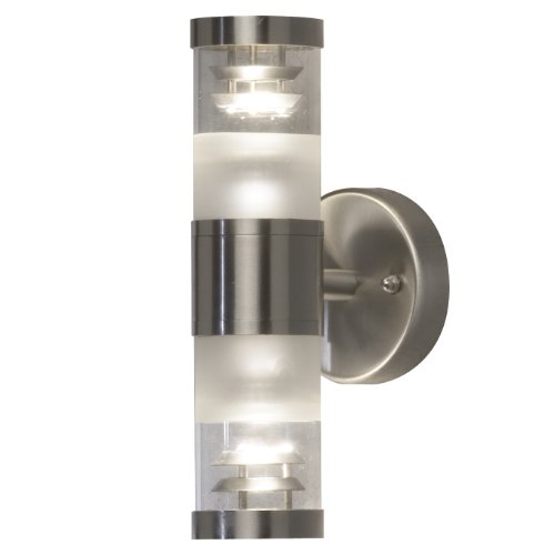 Konstsmide Bolzano 7595-000 Wandleuchte (B: 9cm T: 11,5cm H: 24,5cm, 2x35W, IP44) rostfreier Edelstahl Konstsmide Bolzano 7595-000 Wandleuchte (B: 9cm T: 11,5cm H: 24,5cm, 2x35W, IP44) rostfreier Edelstahl