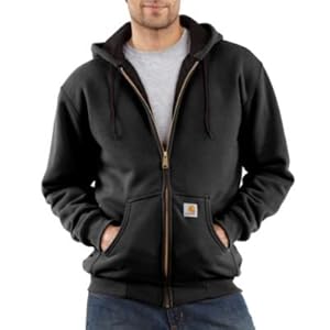 Carhartt Men's Thermal-Lined Hooded Zip-Front Sweatshirt 149,  Black,  X-Large Regular