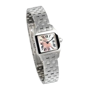 Cartier Ladies W25075Z5 Santos Demoiselle Pink Mother of Pearl Watch
