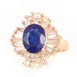 14K 3.50 CT Sapphire & Diamond Ring