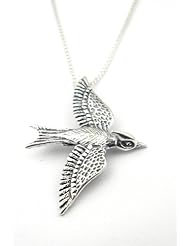 Sterling Silver Mocking Jay Bird Necklace Charm Pendant A Marty Magic Creation