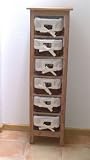 Reclaimed Pallet Wood Storage Unit 6 rattan drawers rustic white wash