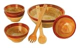 Mountain Woods 7 Piece Cherry Rim Salad Bowl Set
