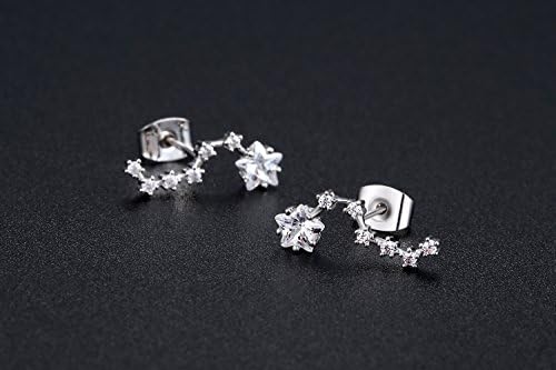 Echoes 18K Platinum Plated Cubic Zirconia Earring Stud