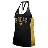 NBA adidas Chicago Bulls Ladies Black Midnight Sparkle Halter Tank Top (Medium)