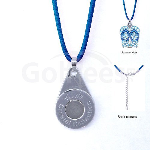 Bella Crystal Collection Golf Ball Marker Necklace - Blue (Satin) (Marker Sold Separate)