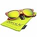zeroUV - Retro Bright Horn Rimmed Sunglasses with Colorful Mirrored Lenses - UV400 (Orange)