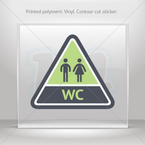 Decal Stickers Wc Restroom Aseos Sign Toilet Bathroom Lavatory Atv Wat (16 X 14.2 Inches)