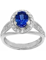 18K White Gold Tanzanite and Diamond Ring -- LIFETIME WARRANTY