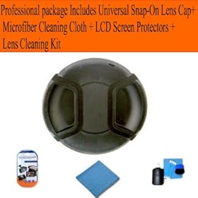 Canon Ef-s 18-55mm F/3.5-5.6 Is SLR Lens Professional Package Includes 58mm Universal Snap-on Lens Cap+ Microfiber Cleaning Cloth + LCD Screen Protectors + Lens Cleaning Kit