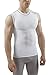 SUB Sports DUAL Mens Compression Top - Sleeveless All Season Base Layer - White - XL