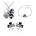 Demarkt Fashion Elegant Cute Lady Girls Blue Flower Crystal Ear Stud Earrings