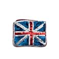 Dark Blue Sequined Union Jack Purse'