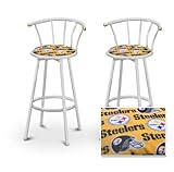 2 Pittsburgh Steelers NFL Football Themed Specialty / Custom White Barstool ....