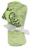 Trend Lab 101769 Receiving Blanket - Vintage print front/ sage velour back