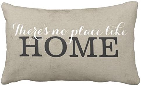 There's no place like Home Cotton &amp; Polyester Soft Rectangle Zippered Pillow Case Cover -24"x16" (one side)