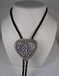 Diamondcut  Heart w/Purple Cross  Enamel Religious Bolo Tie