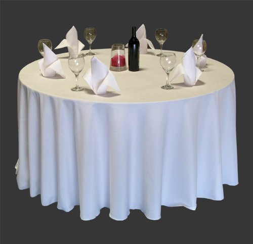 New Pack of (10) 90 White Round Tablecloths Seamless 100% Heavy Woven Polyester