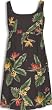 Empire Waist Drawstring Dress - Bird of Paradise Display Square Neck Hawaiian Aloha Slip-Over-The-Head Short Tank Dress - Regular and Plus Size