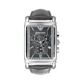 Emporio Armani #AR0292 Men's Classic Leather Strap Chronograph Watch